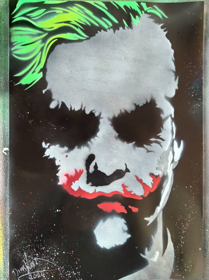Joker Original Spray Paint Art by Dimkad Art Etsy