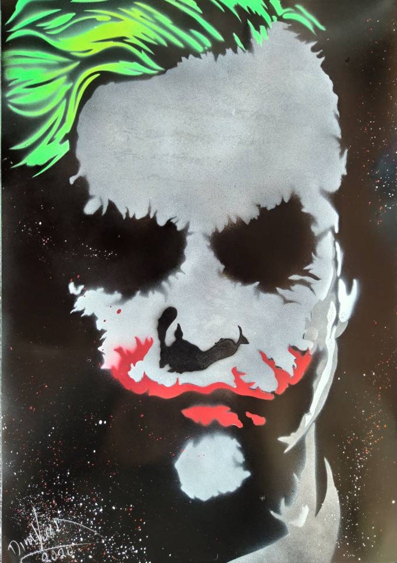 Joker Original Spray Paint Art by Dimkad Art Etsy