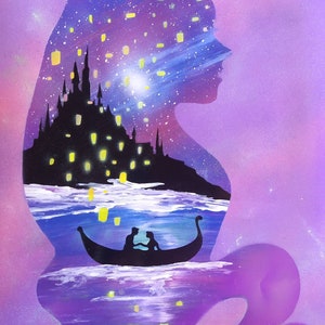 Tangled (Rapunzel) #2- Glow In The Dark-Original Spray Paint Art By Dimkad Art