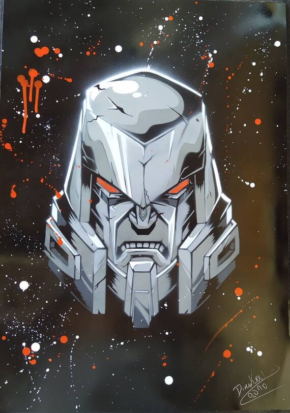 photo Megatron Face Paint megatron original spray paint by dimkad art etsy