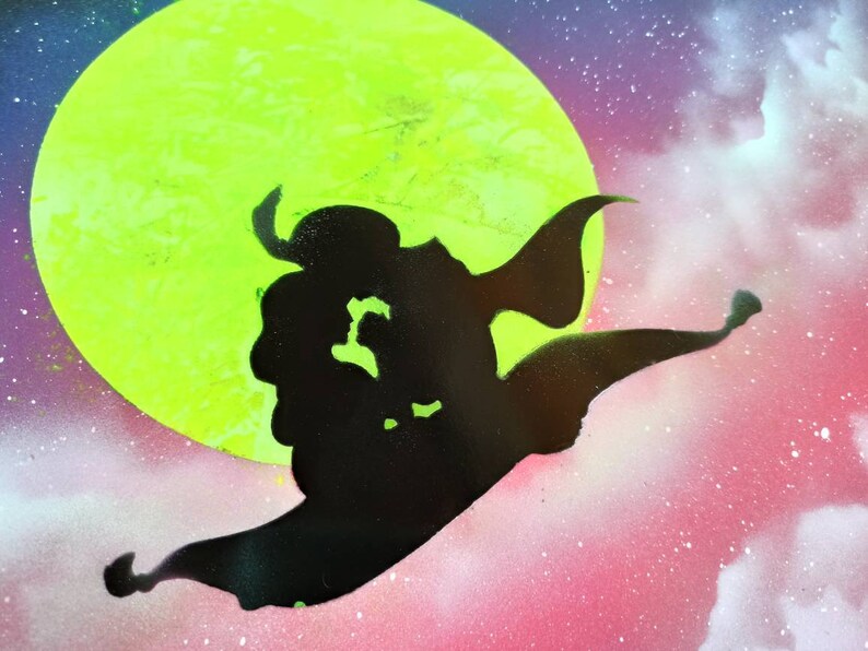 Jasmine /& Aladdin Original Spray Paint By Dimkad Art Glow In The Dark