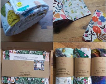 Custom Made To Order Reusable Kitchen Roll. Unpaper towel. Zero Waste, Eco Friendly. 8 Sheets