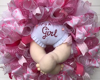 Pink Baby Shower and Nursery Wreath