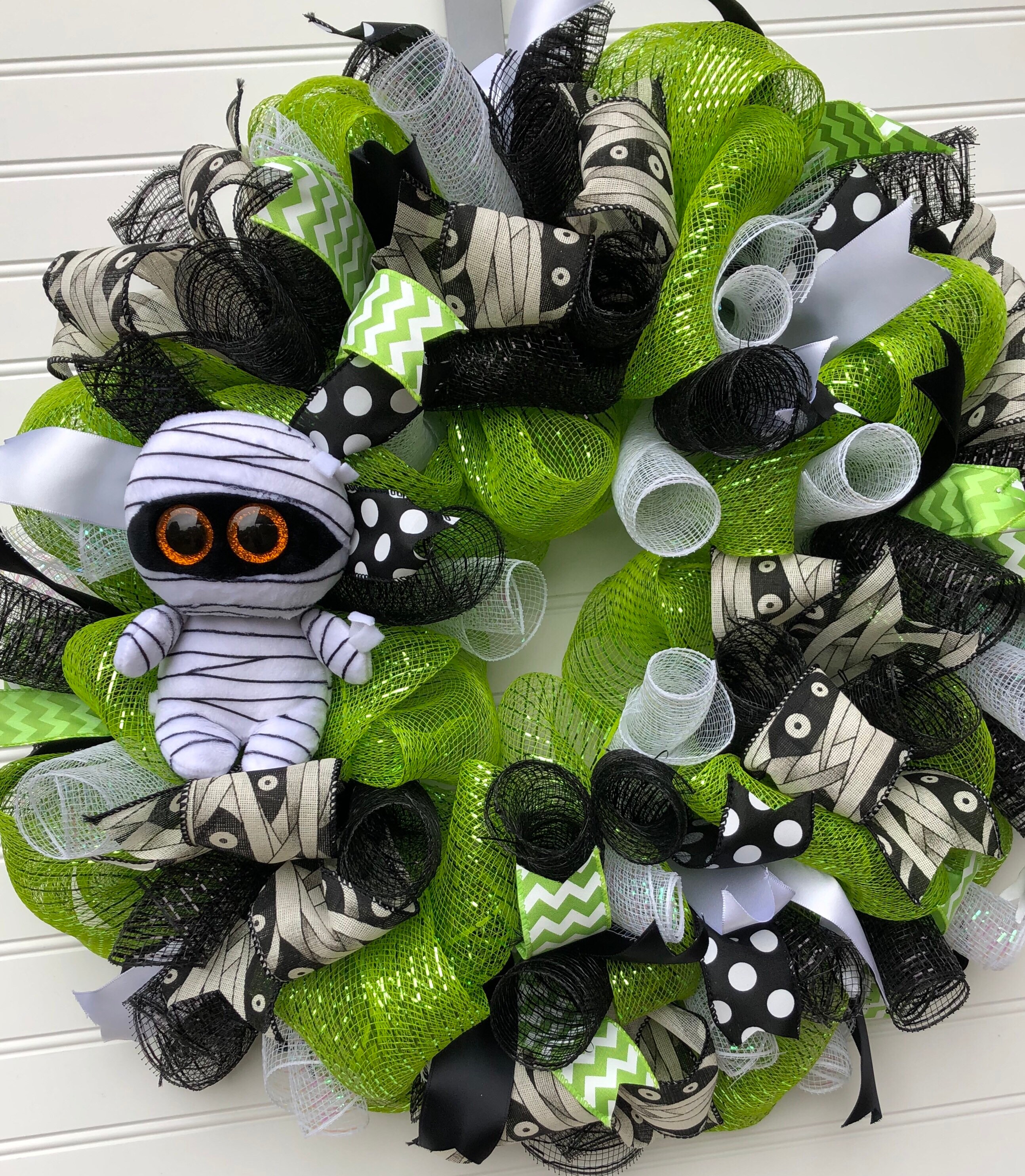 Mummy Trouble Halloween Wreath Etsy