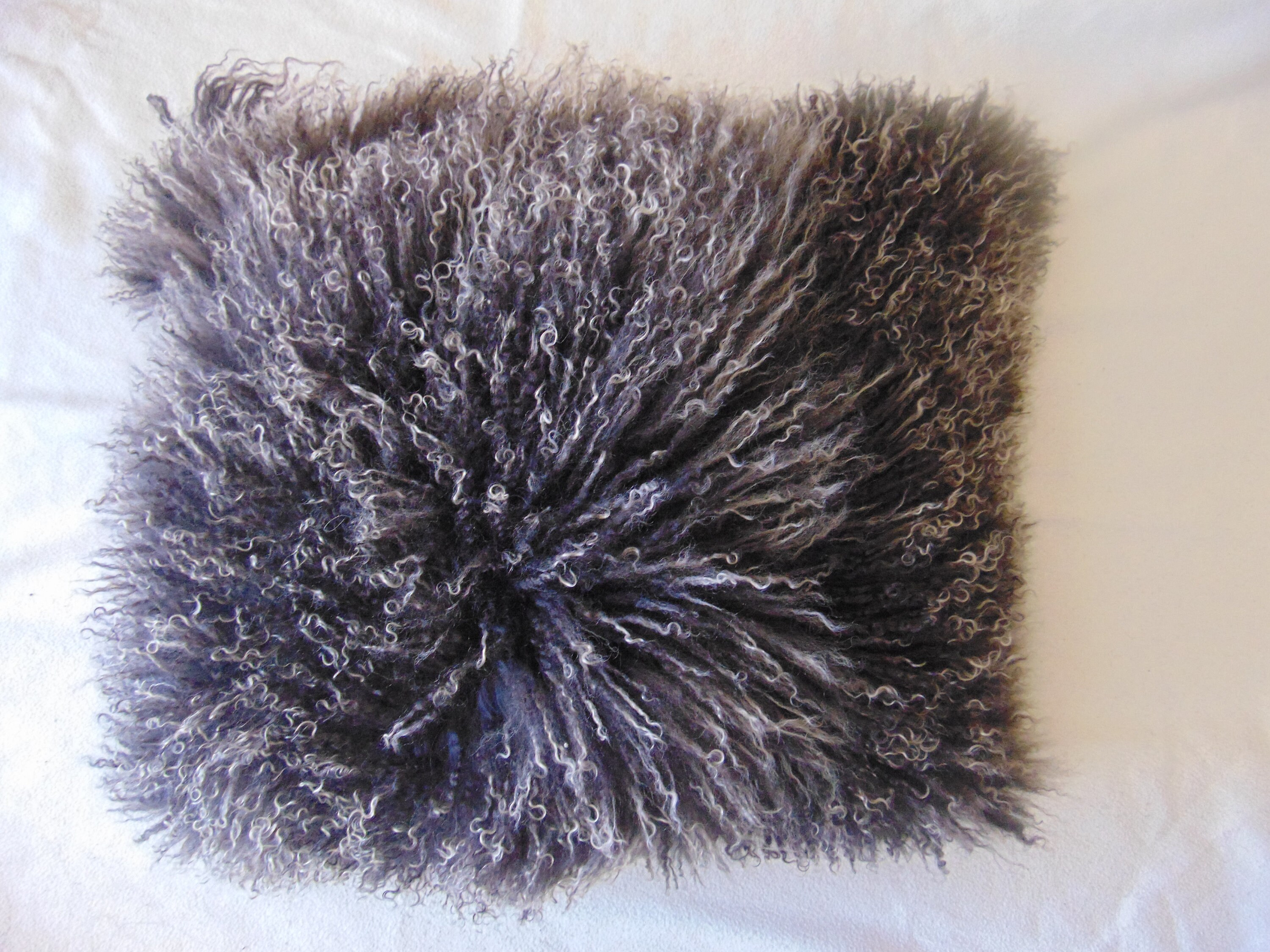Grey Mongolian Fur Pillow Cover Etsy UK
