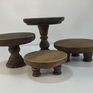 ELEVADORES DE MADERA / Decoración de bandejas escalonadas / Exhibición de jabones / Soporte para velas o plantas / Cocina / Granja / Pedestal / Rústico / Bandeja de madera / Cupcake imagen 5