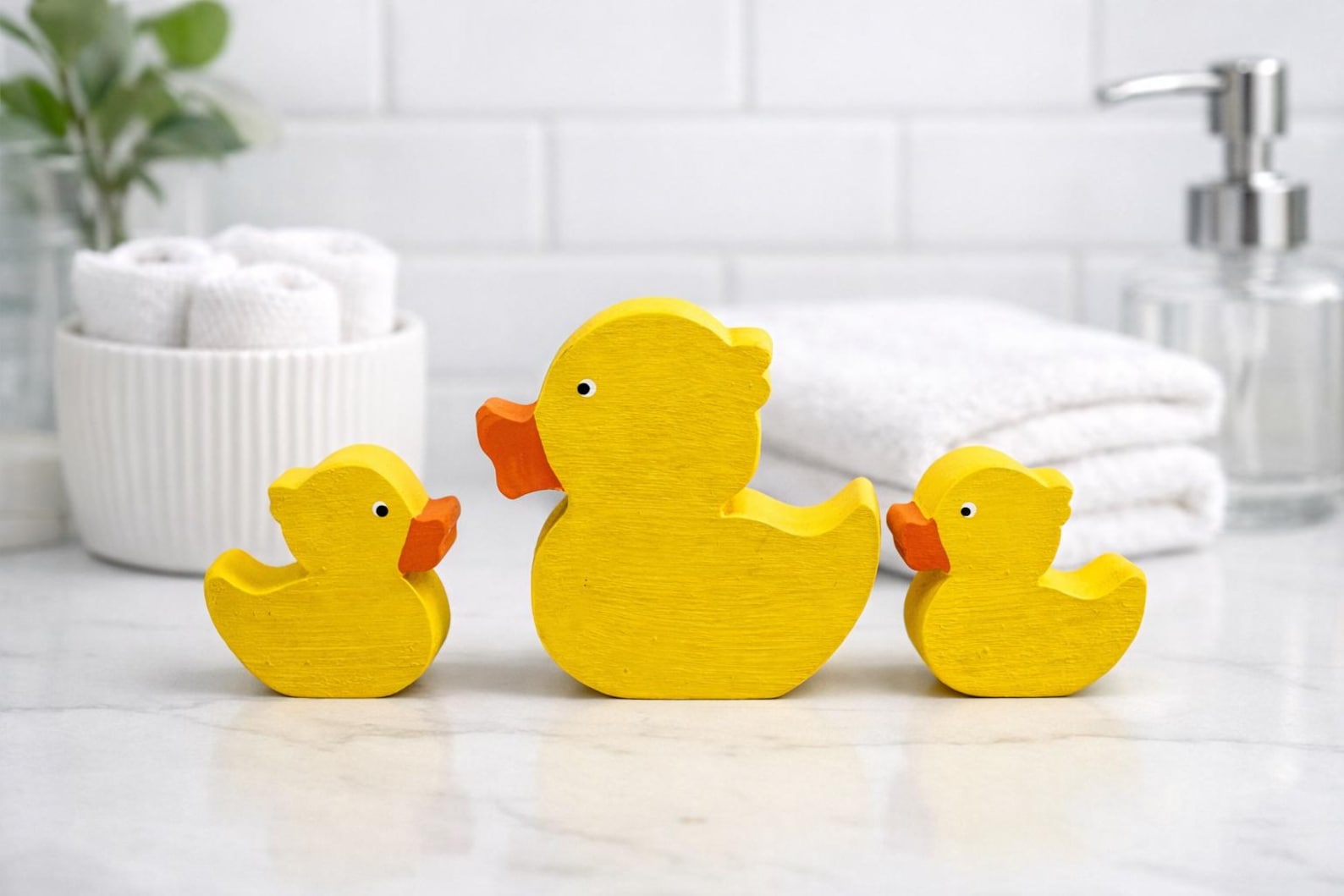 WOODEN DUCK DECOR  Duck Family Set  Nursery Decor  Baby Shower  Gender Reveal Decor  Tiered Tray Decor  Bathroom Shelf Decor  Spring