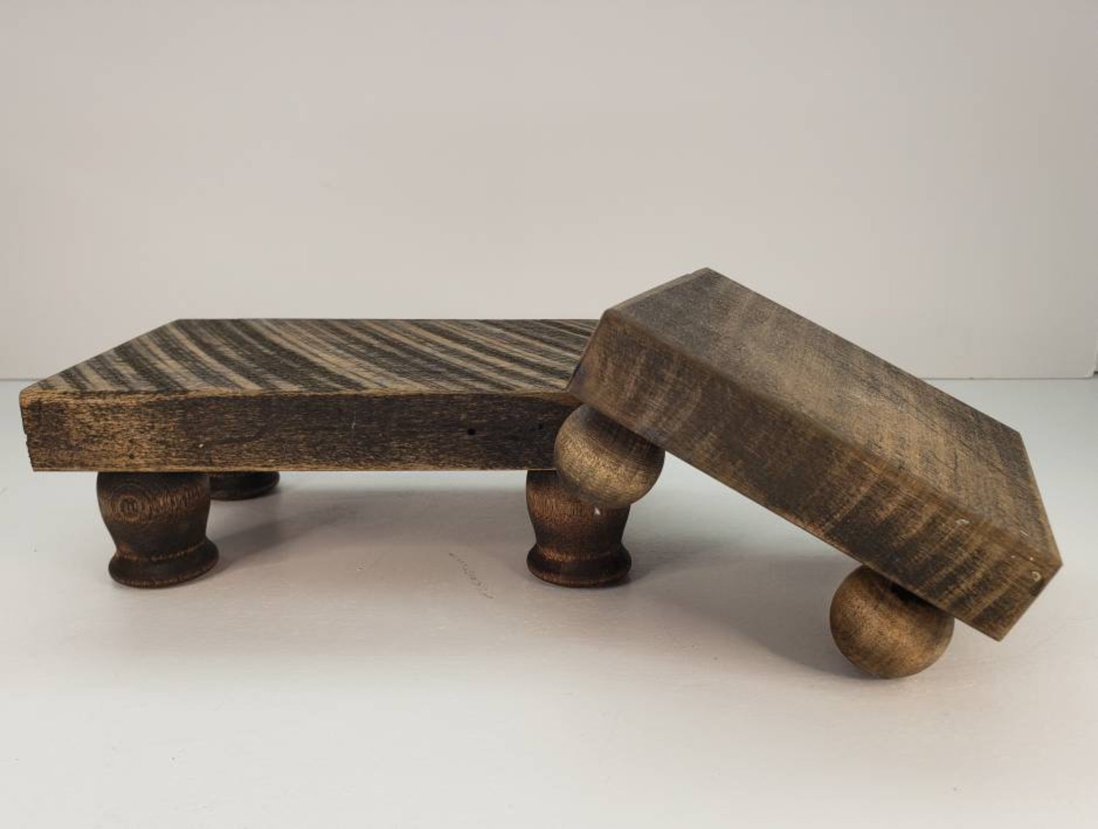 Rustic Storage Risers WOOD RISERS | Farmhouse Decor | Rustic Tray | Tiered Tray Decor | Rae ...