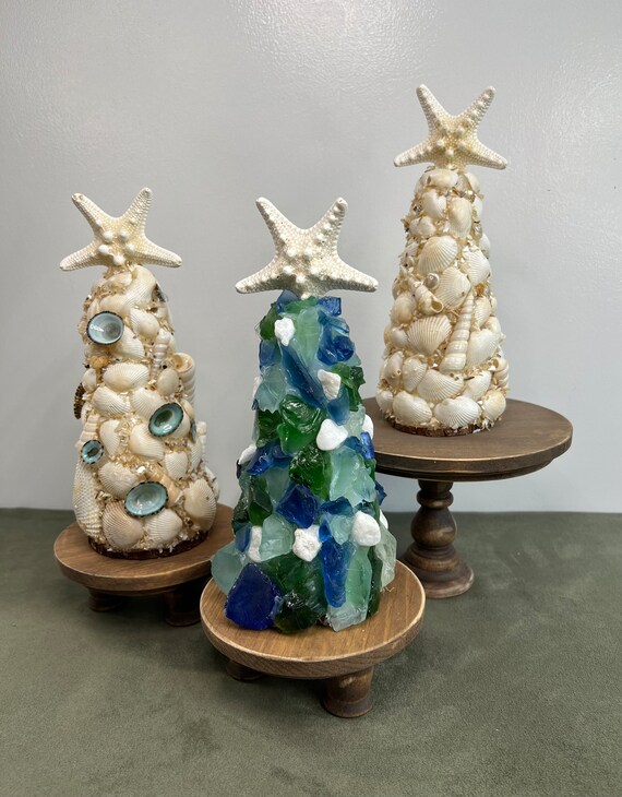 SHELL or Sea Glass Tree Holiday Ocean Decor Christmas - Etsy
