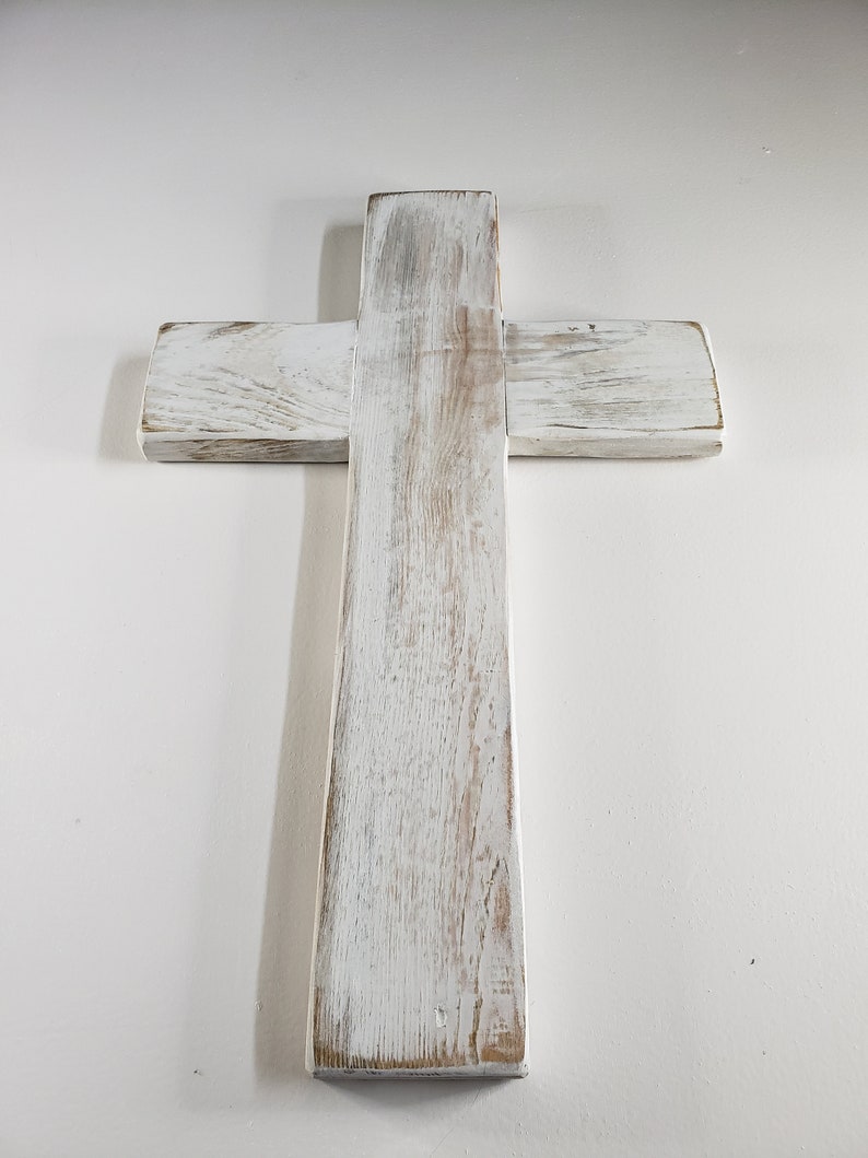 Rustic Wooden White Washed Cross Housewarming Gift Reclaimed Etsy