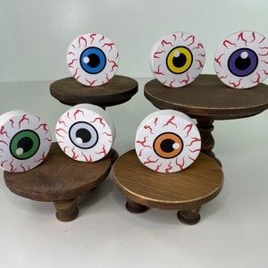 WOODEN HALLOWEEN EYEBALL | Fall Tiered Tray Decor | Shelf Sitter | Bowl Filler| Kitchen Table Decoration | Accent Decoration | Spooky
