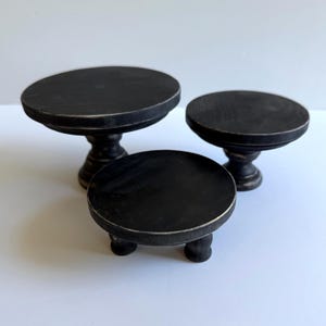 ELEVADORES DE MADERA / Decoración de bandejas escalonadas / Exhibición de jabones / Soporte para velas o plantas / Cocina / Granja / Pedestal / Rústico / Bandeja de madera / Cupcake imagen 10