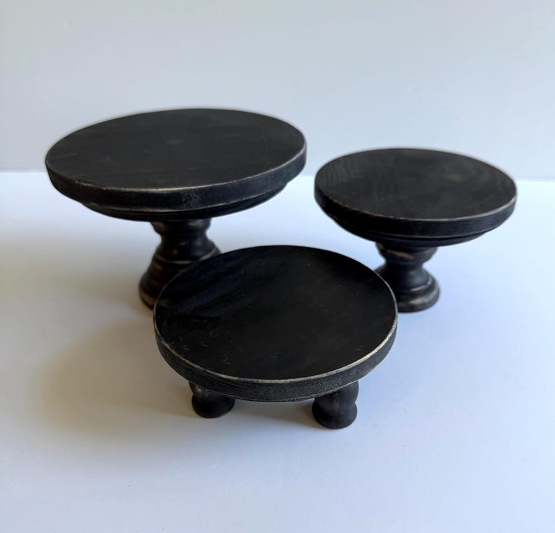 ELEVADORES DE MADERA / Decoración de bandejas escalonadas / Exhibición de jabones / Soporte para velas o plantas / Cocina / Granja / Pedestal / Rústico / Bandeja de madera / Cupcake imagen 10