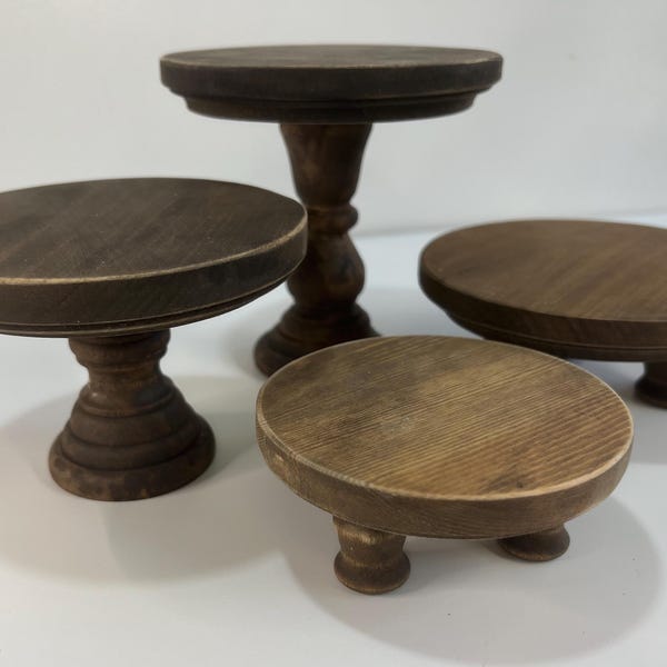 WOODEN RISERS | Tiered Tray Decor | Soap Display | Candle or Plant Stand | Kitchen | Farmhouse | Pedestal | Rustic | Wood Tray | Cupcake