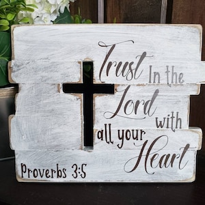 Proverbs 3 Standing  Wood crosses, Woodworking furniture, Woodworking