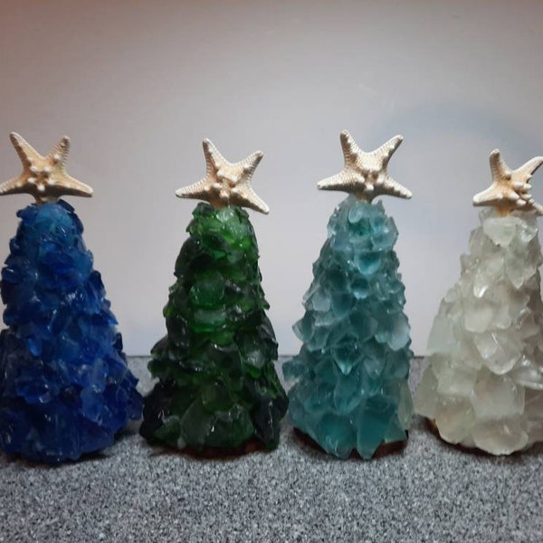 SEA GLASS TREE | coastal Ocean Decor | Christmas Beach Decor | Shelf Sitter | Mantle Decoration | Table | Unique Gift for Mom