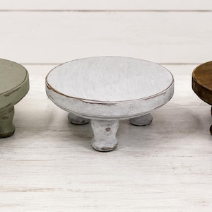 MINI WOOD RISER  | Farmhouse Pedestal Stand | Tiered Tray Riser | Candle Display | Shelf Decor | Small Wooden Display Stand | Wedding Decor