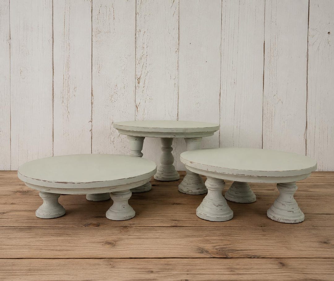 Round Sage Riser SAGE Green WOODEN RISERS | Sturdy Pedestal Display | Bathroom Vanity ...