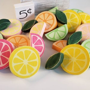 Wooden Citrus Slices | Lemons | Limes | Bowl Filler | Kitchen Decor | Wood Crate | Summer Table | Mother's Day | Tiered Tray |Lemonade Stand
