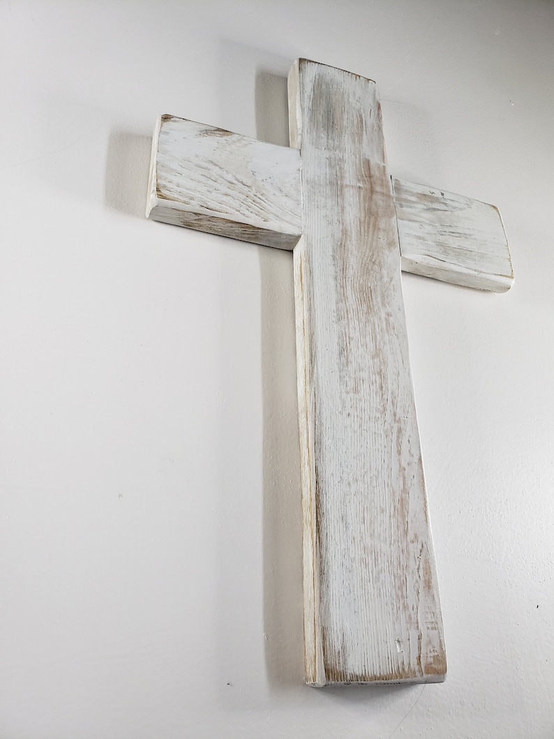 Rustic Wooden White Washed Cross Housewarming Gift Reclaimed Etsy