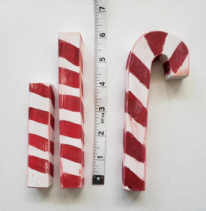 Chunky Wooden CANDY CANES Primitive TIERED Tray Decor Etsy