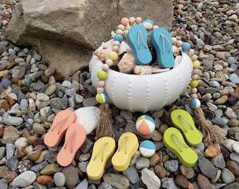 FLIP FLOPS and BEACH Ball Beads Ocean, Summer and Nautical