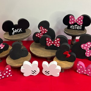 Wooden MOUSE EARS | Bows | Glove | TIERED Tray Décor | Sign | Farmhouse | Florida Trip | Vacation | Beach Home | Gift | Birthday Decoration