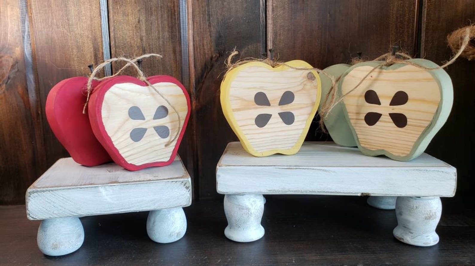 APPLE RISER BUNDLE Wooden Farmhouse Decor Rustic - Etsy