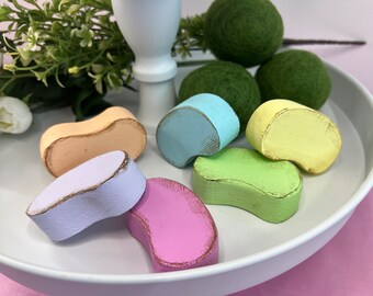 MINI Wooden JELLY BEANS | Primitive | Tiered Tray Decor | Farmhouse Kitchen | Rustic | Wood Jelly Beans | Easter Basket Filler| Spring Table