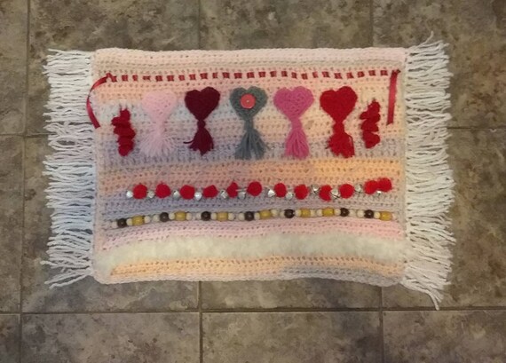 Pink Crochet Fidget Blanket Washable L Sensory Lap Blanket for Adults Busy Blanket for Alzheimers Patients Dementia Brain Injury Etsy Canada