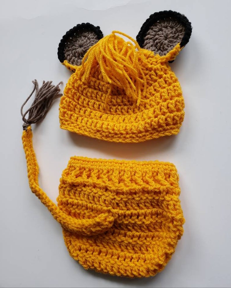 Disney Inspired Lion King Crochet Baby Hat Diaper Cover Etsy