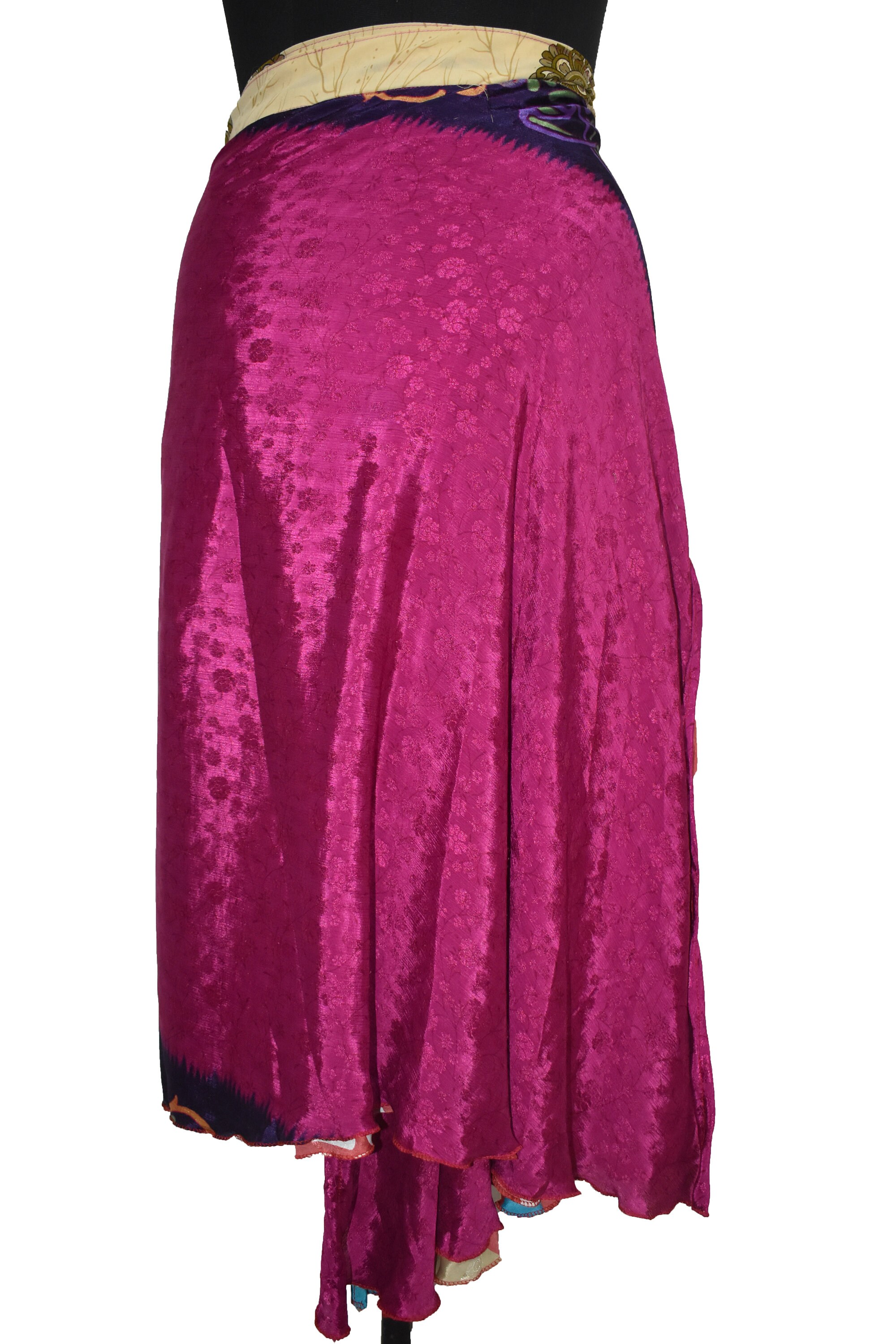 Indian Vintage Silk Sari Skirt Long Recycled Magic Wrap Around | Etsy