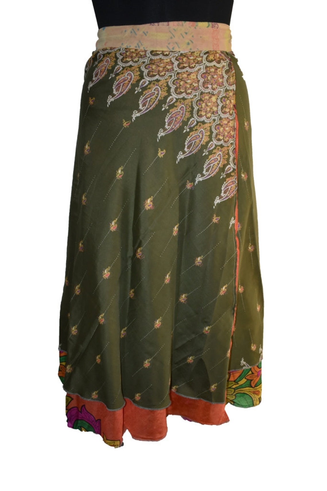 Indian Vintage Silk Sari Skirt Long Recycled Magic Wrap Around | Etsy