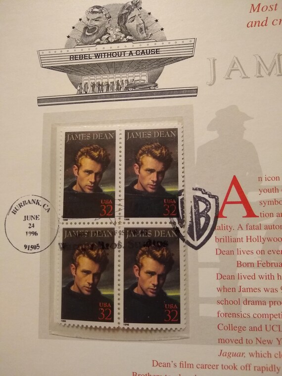James Dean Stamps Legends of Hollywood First Day of Issue Etsy