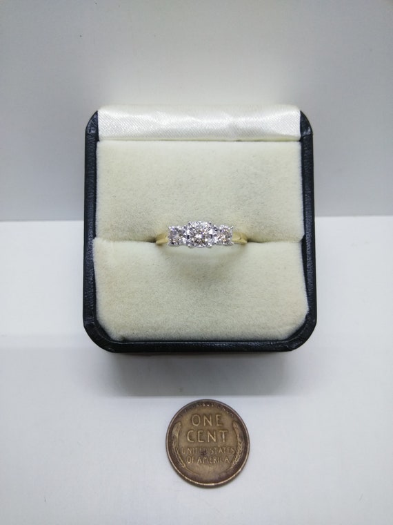 10k Gold Vintage Champagne Diamond Ring  Size 7  … - image 5