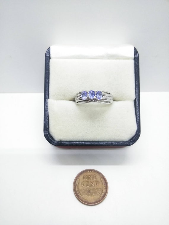 10k Gold Diamond & Tanzanite Ring  Size 7  Solid … - image 5