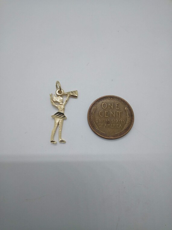 14k Gold Cheerleader Charm Solid 14k Yellow Gold Nec… Gem