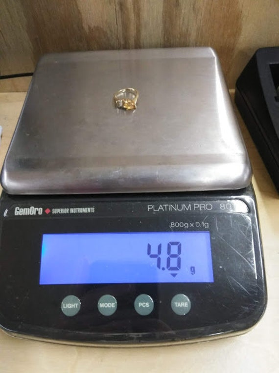 14k Gold Diamond & Citrine Ring  Size 7  Solid 14… - image 8