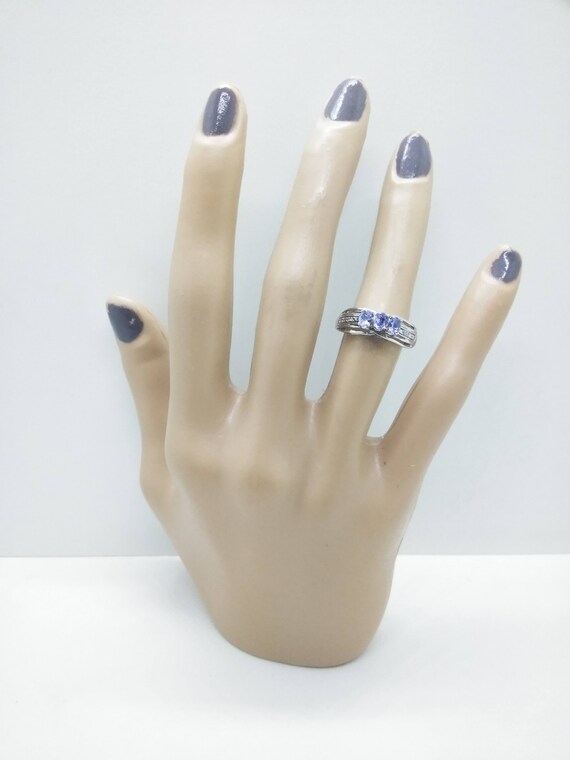 10k Gold Diamond & Tanzanite Ring  Size 7  Solid … - image 4