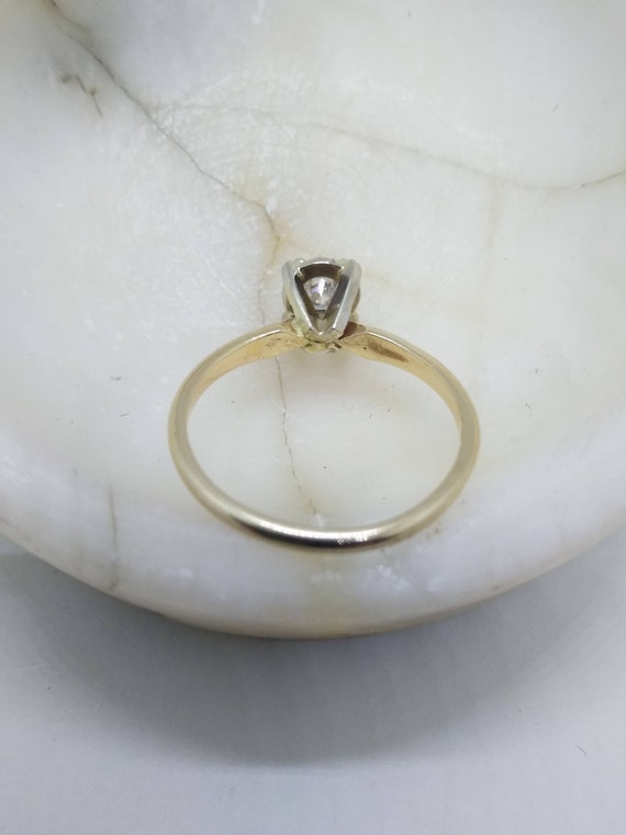 14k Gold Vintage Solitaire Diamond Ring  Size 6.5… - image 7