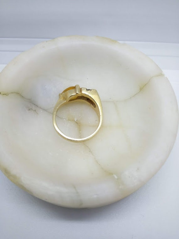 14k Gold Diamond & Citrine Ring  Size 7  Solid 14… - image 6