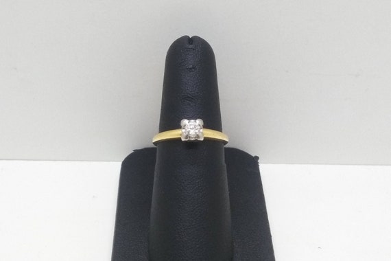 14k Gold Vintage Solitaire Diamond Ring  Size 6  … - image 1