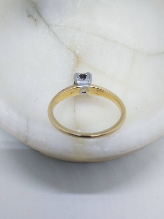 14k Gold Vintage Solitaire Diamond Ring  Size 6  … - image 8