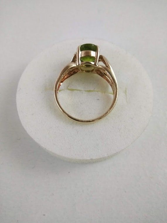 10k Gold Diamond & Peridot Ring  Size 6  Solid 10… - image 9