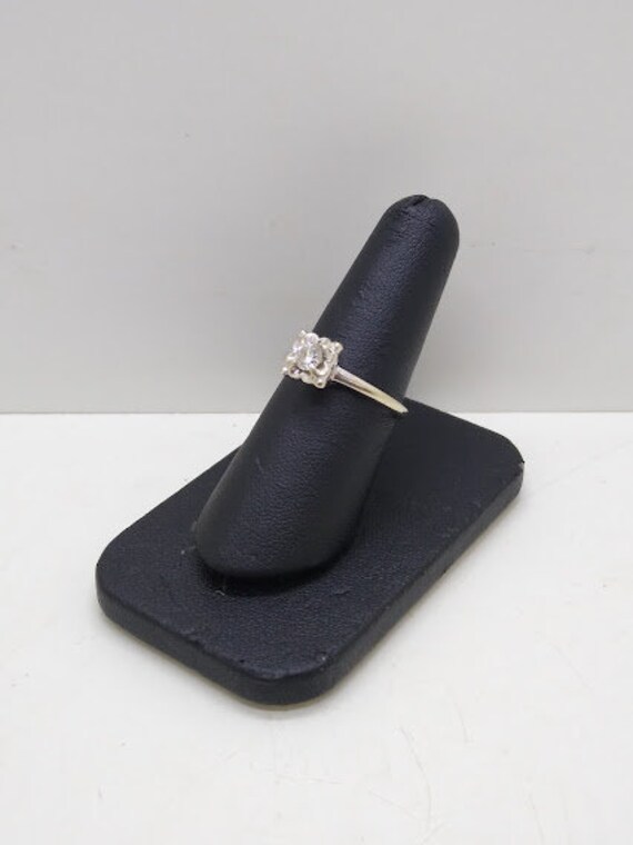 Vintage Solitaire Diamond Engagement Ring  Size 7… - image 3