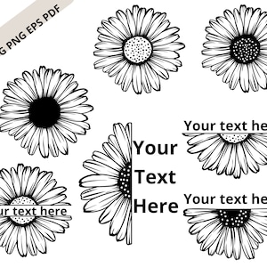 Daisy SVG Custom Cut File y Daisy Svg Bundle Cricut Sublimation Designs Descargas Wavy Letter Svg Heat Transfers Designs Ready To Press