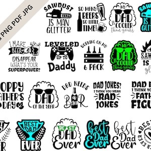Paquete de svg de papá día del padre svg alegría papá el mejor papá siempre sublimación diseños svg png para camisas regalo regalos de hija papá tarjeta del día del padre
