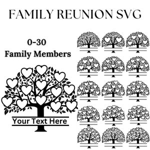 Árbol genealógico con nombres Reunión familiar SVG paquete árbol genealógico SVG decoración de pared nombre de familia plantilla de signo para camisas svg llavero hierro en camiseta