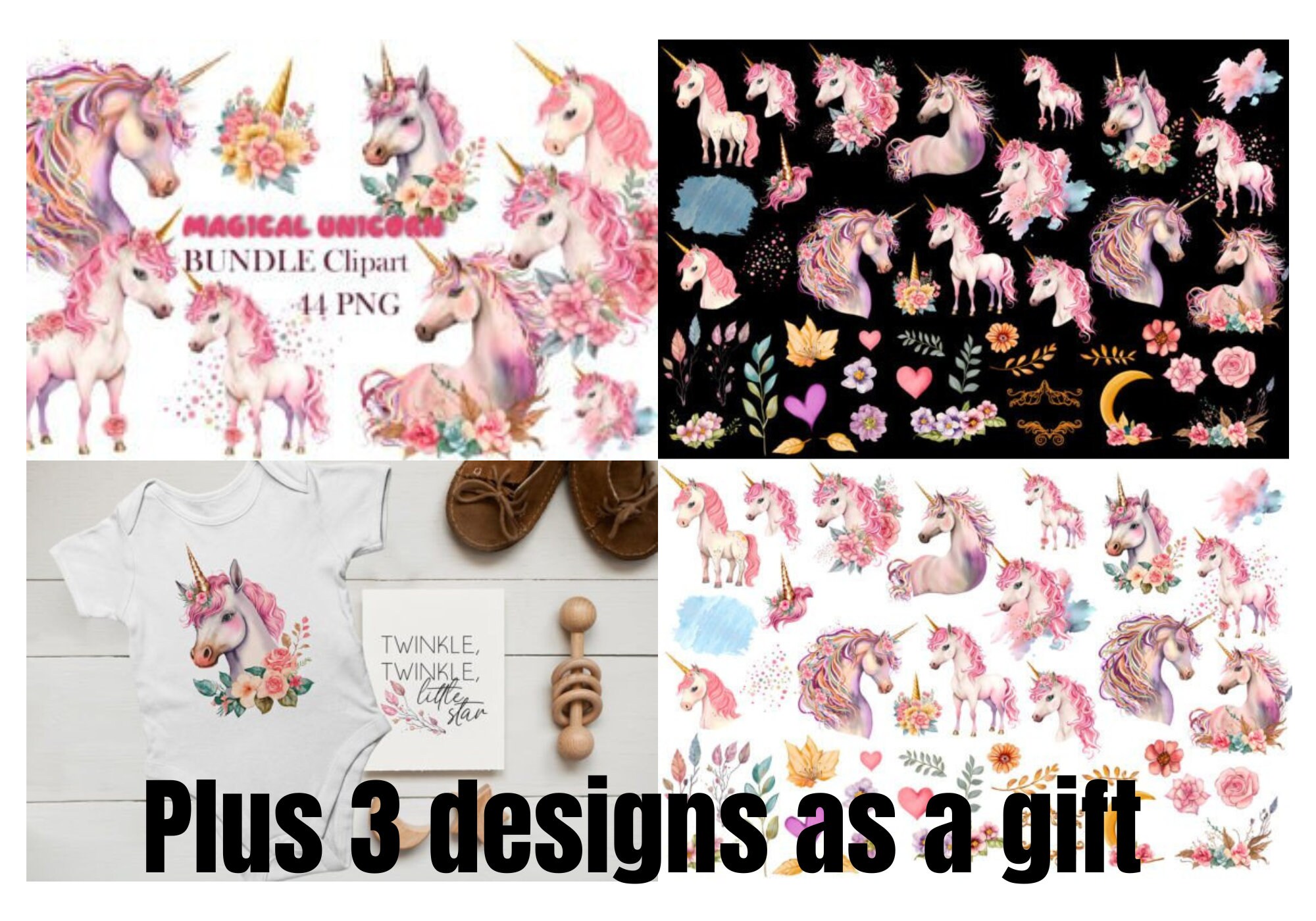 Pink Unicorn Cartoon Face - Etsy