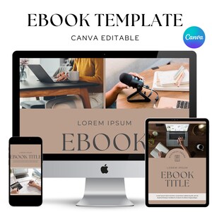 Ebook template canva editable minimal color ebook digital download canva ebook template workbook template cover course book template